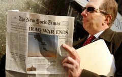 山寨版《纽约时报》印120万份：宣布伊战结束